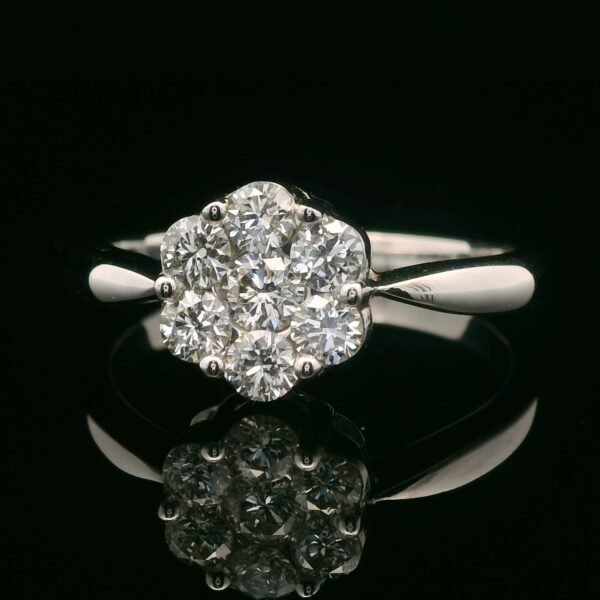 0.61ctw Natural Diamond Ring Style 18K White Gold Women, Earth Mined