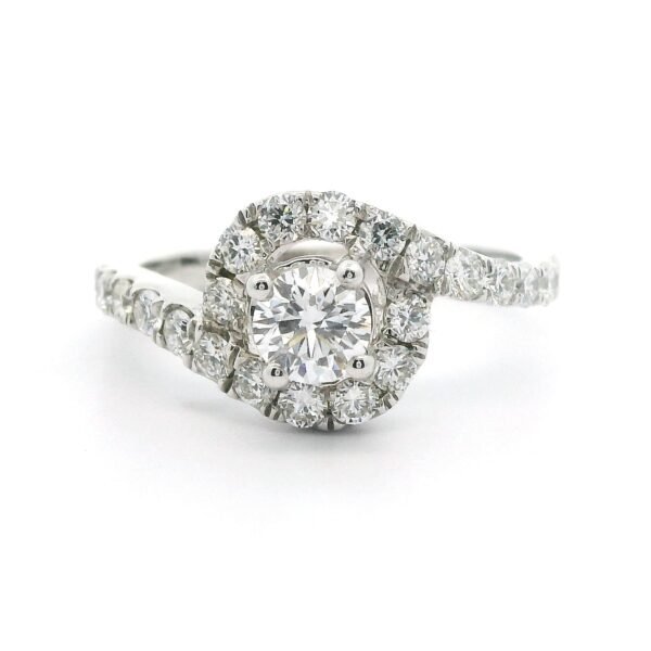 GIA Certified High Quality Natural Diamond 1.00CT Women Ring 18K White Gold D VS