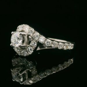 GIA Certified High Quality Natural Diamond 1.00CT Women Ring 18K White Gold D VS