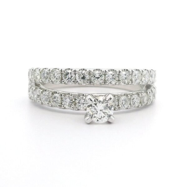 1.17ctw Natural Diamond Ring Style 18K White Gold Women, Earth Mined