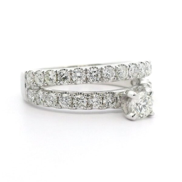 1.17ctw Natural Diamond Ring Style 18K White Gold Women, Earth Mined