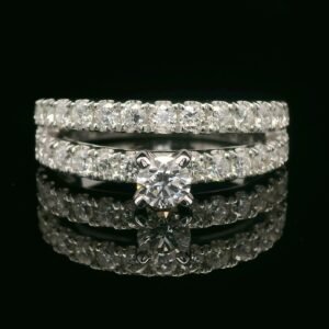 1.17ctw Natural Diamond Ring Style 18K White Gold Women, Earth Mined