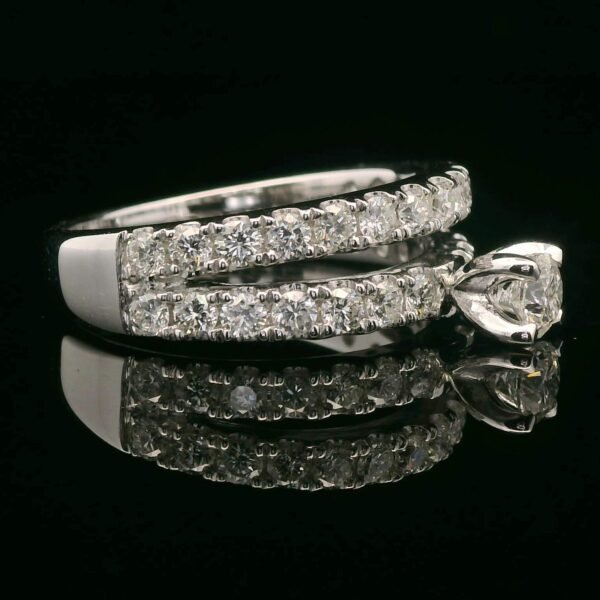 1.17ctw Natural Diamond Ring Style 18K White Gold Women, Earth Mined