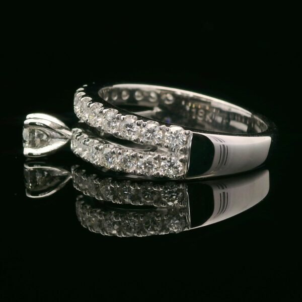 1.17ctw Natural Diamond Ring Style 18K White Gold Women, Earth Mined