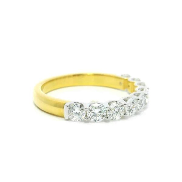 Genuine Diamond Ring 18K Yellow Gold Women, Earth Mined Natural Diamond Band Ring