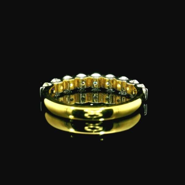 Genuine Diamond Ring 18K Yellow Gold Women, Earth Mined Natural Diamond Band Ring