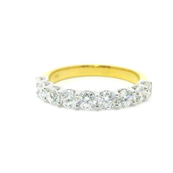 Genuine Diamond Ring 18K Yellow Gold Women, Earth Mined Natural Diamond Band Ring