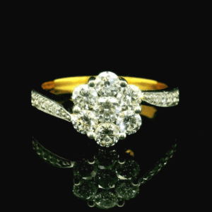 0.84Ct Round Cut Natural Diamond Real 18K Yellow Gold Luxury Engagement Ring