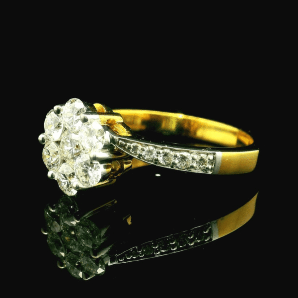 0.84Ct Round Cut Natural Diamond Real 18K Yellow Gold Luxury Engagement Ring