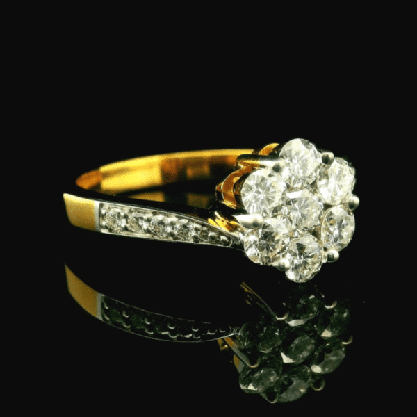 0.84Ct Round Cut Natural Diamond Real 18K Yellow Gold Luxury Engagement Ring