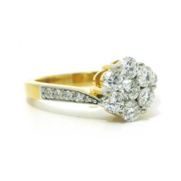 0.84Ct Round Cut Natural Diamond Real 18K Yellow Gold Luxury Engagement Ring