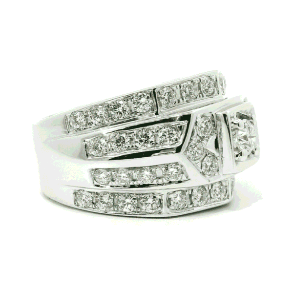 GIA Certified High Quality Natural Diamond 2.48 CTS Men's Ring 18K White Gold