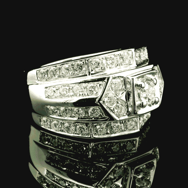GIA Certified High Quality Natural Diamond 2.48 CTS Men's Ring 18K White Gold