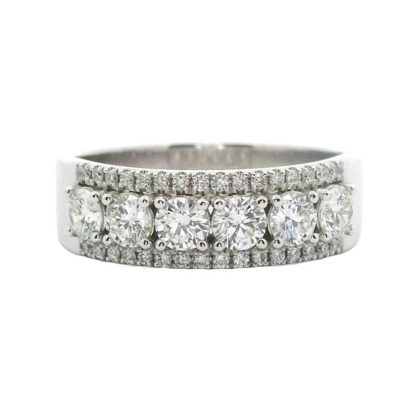 0.81ctw Natural Diamond Ring 18K White Gold Women