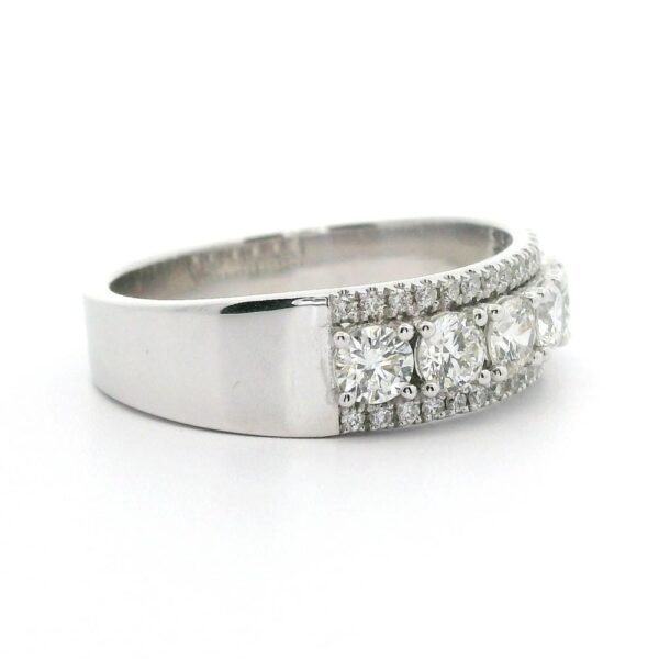 0.81ctw Natural Diamond Ring 18K White Gold Women