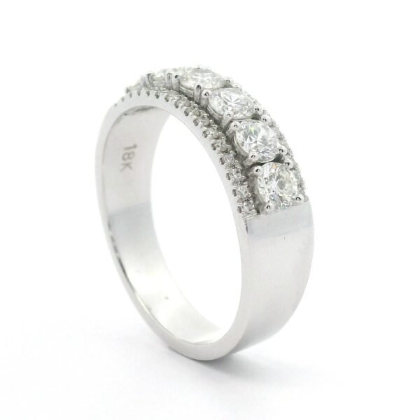 0.81ctw Natural Diamond Ring 18K White Gold Women