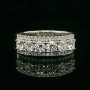 0.81ctw Natural Diamond Ring 18K White Gold Women