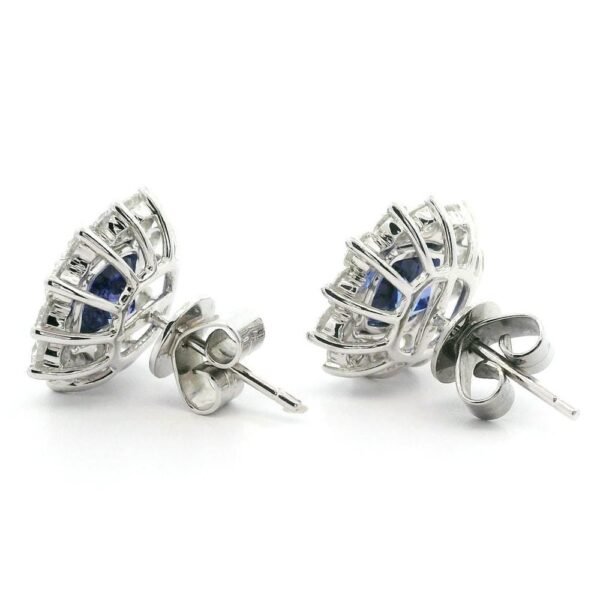 5.28CT Natural Genuine Tanzanite Diamond Earring 18K White Gold