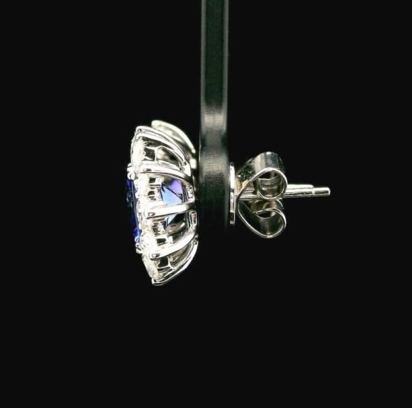 5.28CT Natural Genuine Tanzanite Diamond Earring 18K White Gold