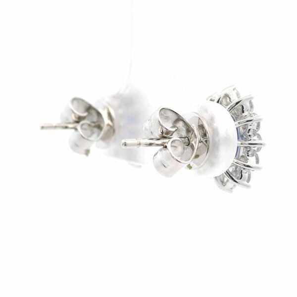 6.51 CT Natural Genuine Blue Sapphire Diamond Earring 18K White Gold