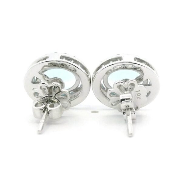 4.92 CT Natural Aquamarine Diamond Earring 18K White Gold