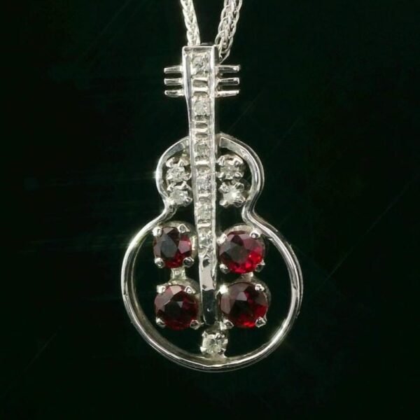 18K White Gold Round Ruby Diamond Pendant Natural 1.15 TCW