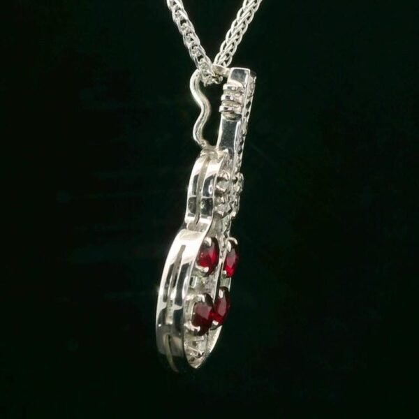 18K White Gold Round Ruby Diamond Pendant Natural 1.15 TCW