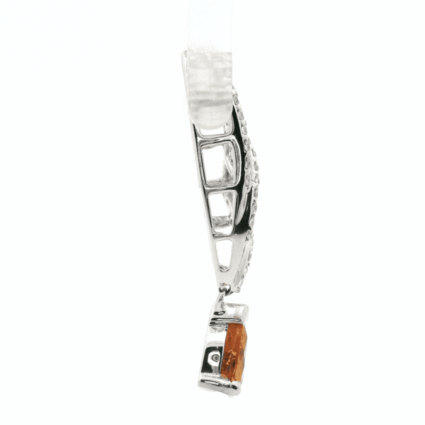 1.71ctw Natural Yellow Sapphire Diamond Pendant 18K White Gold