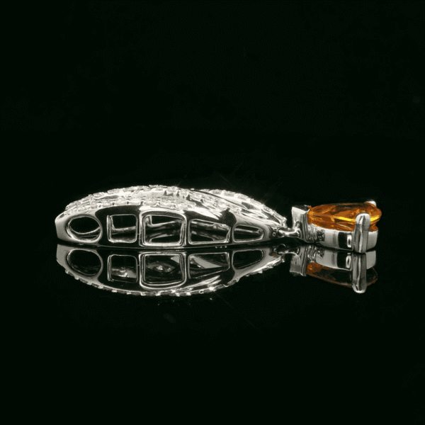1.71ctw Natural Yellow Sapphire Diamond Pendant 18K White Gold