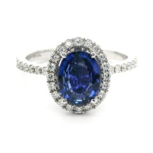 1.53 CTW Natural Yellow sapphire 18K White Gold Diamond Ring