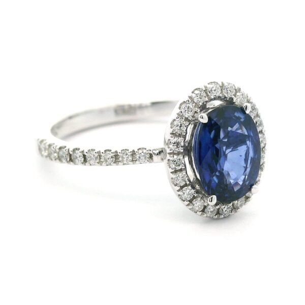 1.53 CTW Natural Yellow sapphire 18K White Gold Diamond Ring