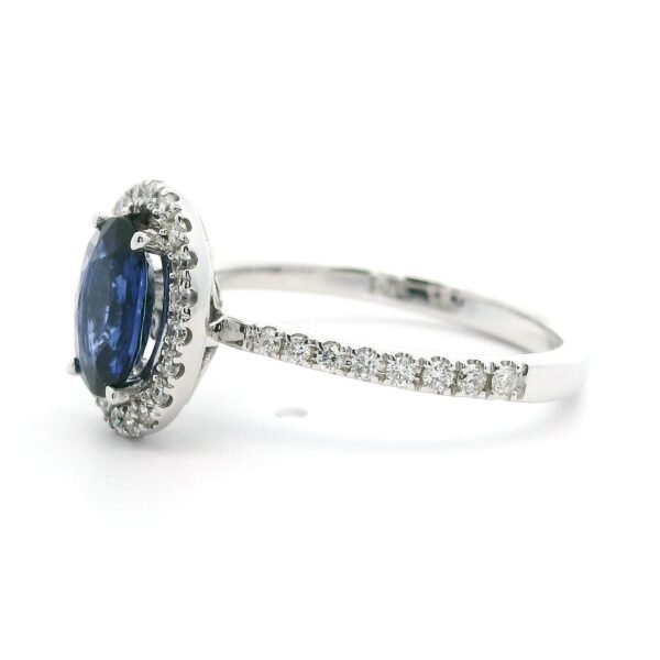 1.53 CTW Natural Yellow sapphire 18K White Gold Diamond Ring