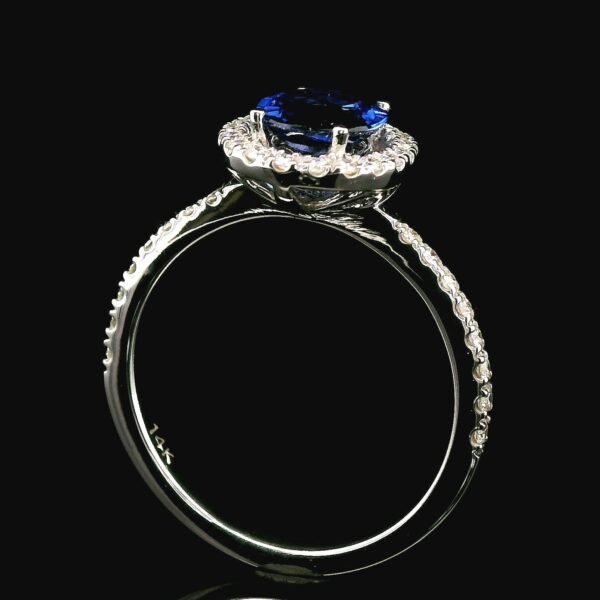 1.53 CTW Natural Yellow sapphire 18K White Gold Diamond Ring