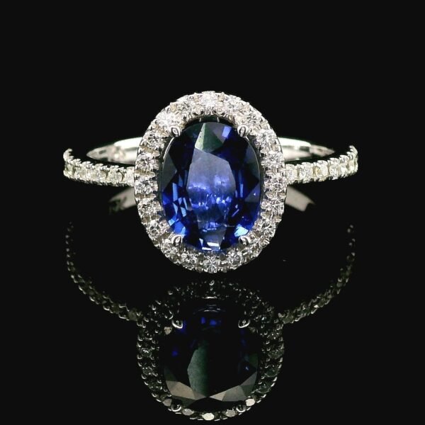 1.53 CTW Natural Yellow sapphire 18K White Gold Diamond Ring