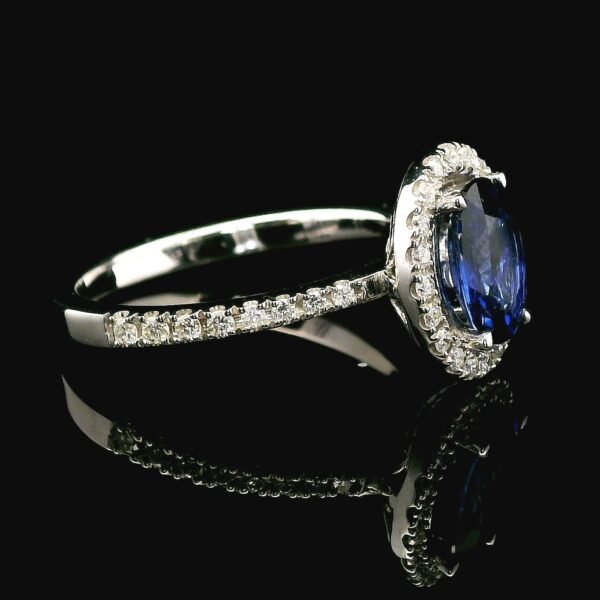 1.53 CTW Natural Yellow sapphire 18K White Gold Diamond Ring