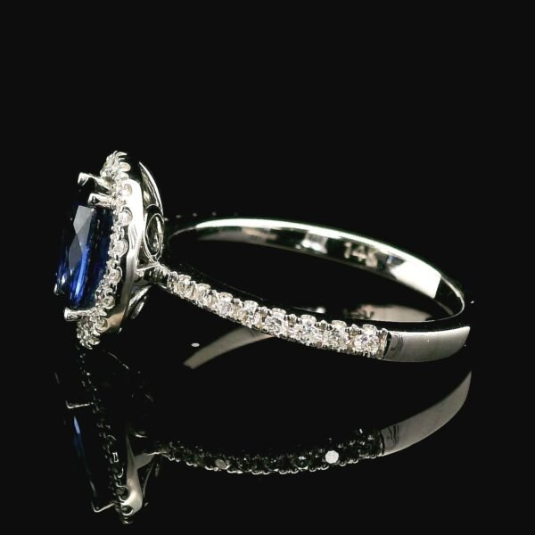 1.53 CTW Natural Yellow sapphire 18K White Gold Diamond Ring