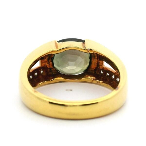 5.57 ctw Natural Tourmaline Diamond 18K Yellow Gold Ring