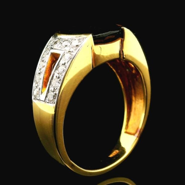 5.57 ctw Natural Tourmaline Diamond 18K Yellow Gold Ring