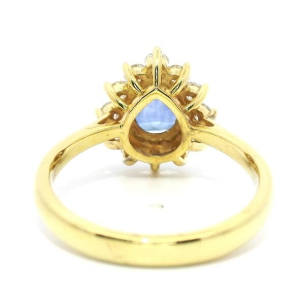 Stunning 2.17Ctw Cornflower Blue Sapphire & F VVS Diamond Yellow Gold Ring AGL
