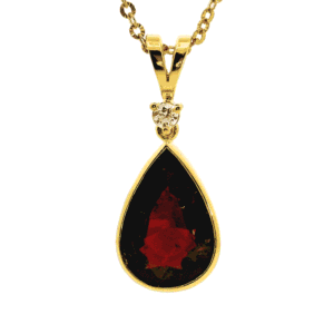 11.30 CT Natural Genuine Tourmaline  Diamond Pendant 18K Yellow Gold