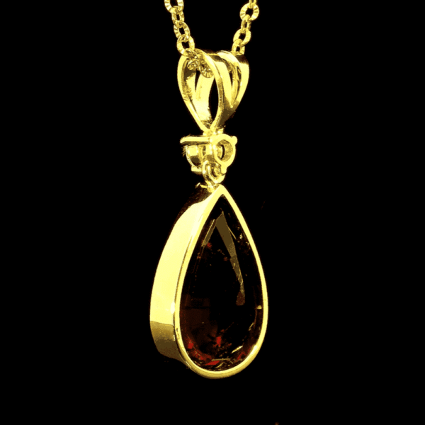 11.30 CT Natural Genuine Tourmaline  Diamond Pendant 18K Yellow Gold