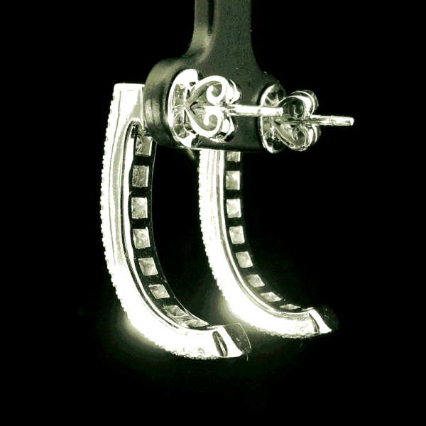 4.30 CT Natural Rainbow Sapphire Diamond Earring 18K White Gold