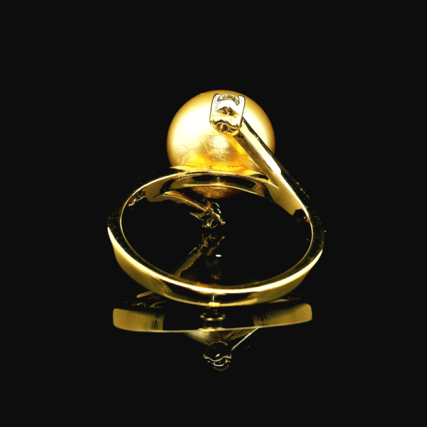 11.08CTW Natural Light gold Pearl Diamond 14k Yellow Gold Ring
