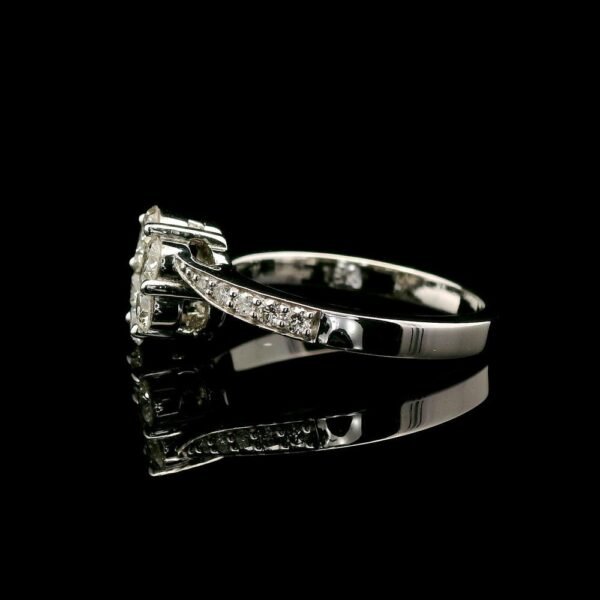 0.85ctw Natural Diamond Ring 18K White Gold Women