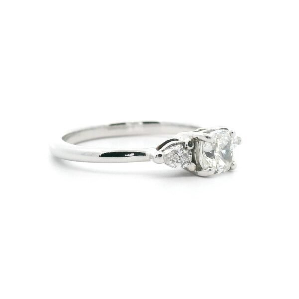 0.80ctw Natural Diamond Ring 18K White Gold Women
