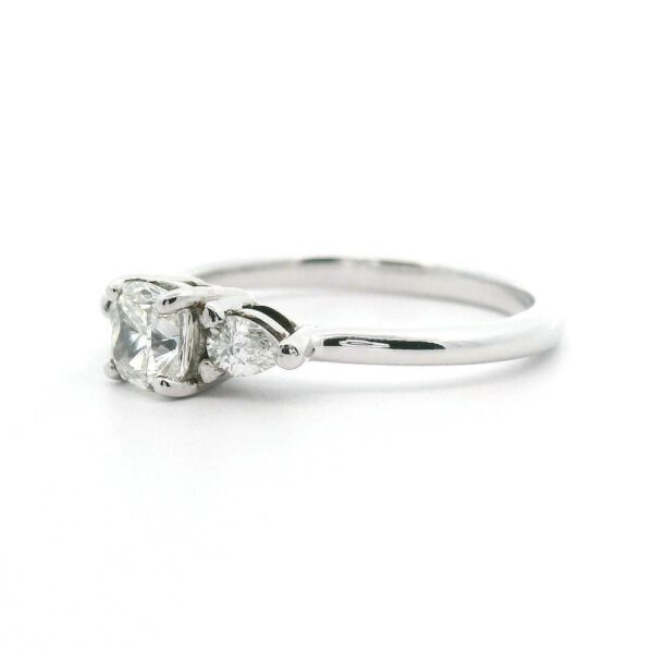 0.80ctw Natural Diamond Ring 18K White Gold Women