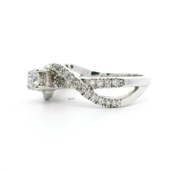 0.69ctw Natural Diamond Ring 18K White Gold Women