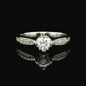 0.48ctw Natural Diamond Ring 18K White Gold Women