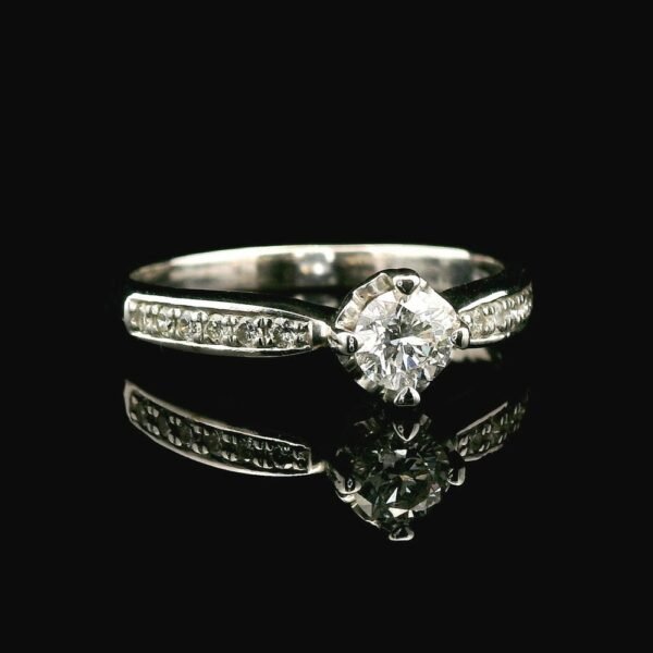0.48ctw Natural Diamond Ring 18K White Gold Women
