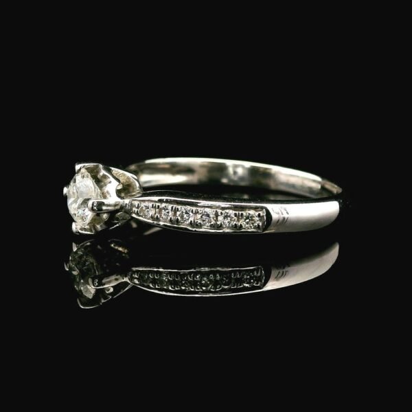 0.48ctw Natural Diamond Ring 18K White Gold Women